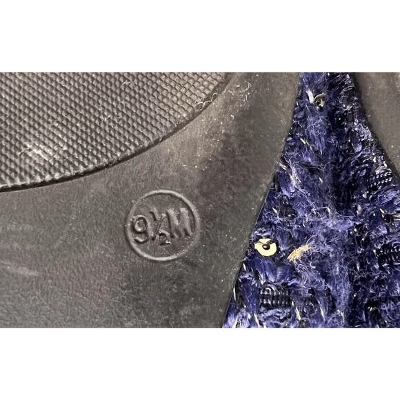 Nine West Jesikep 2 Navy Tweed Pointed Toe Ballet Flats Pre-owned Size 9.5 - Picture 5 of 5